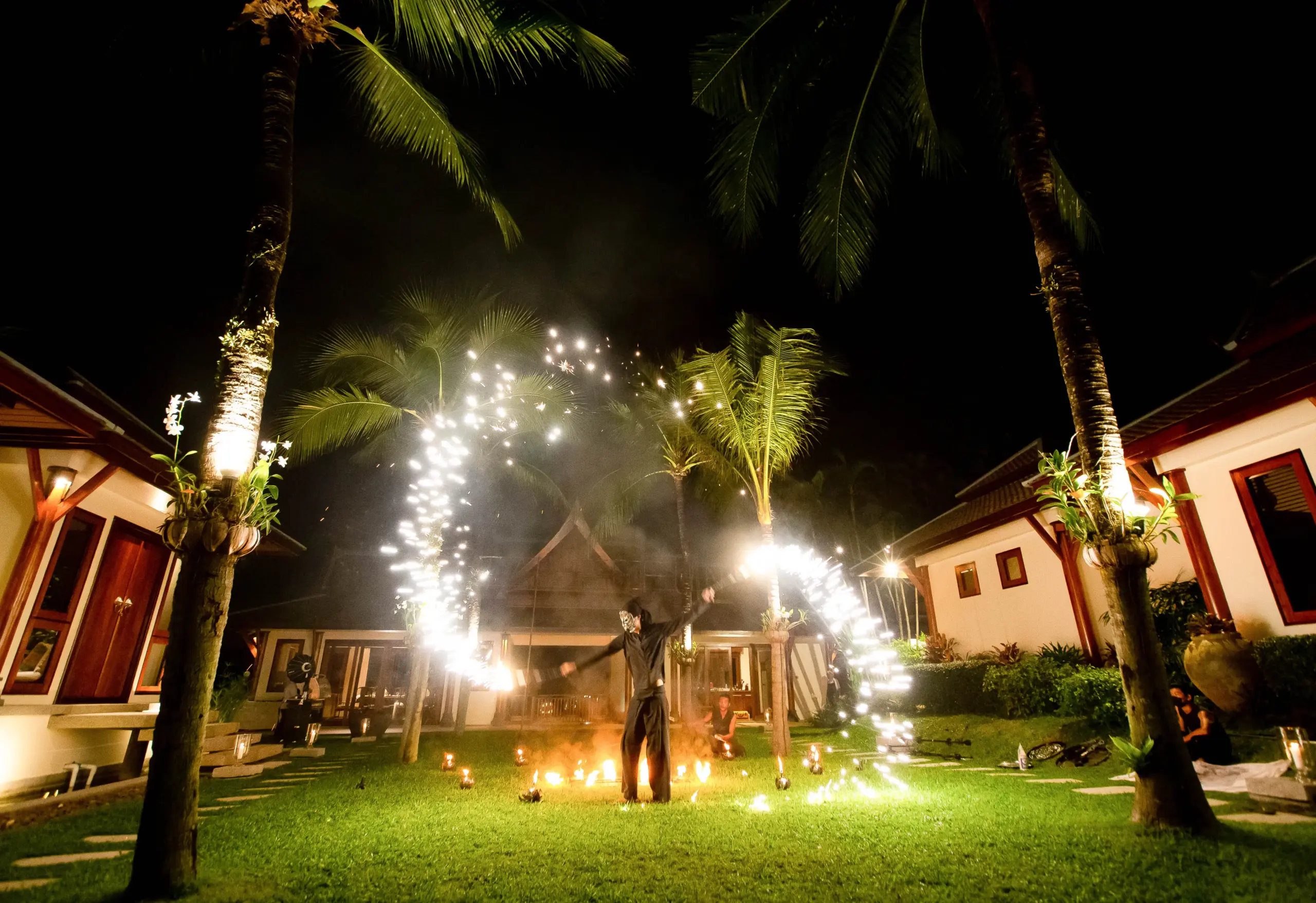 Private fire show can be arranged at the villa